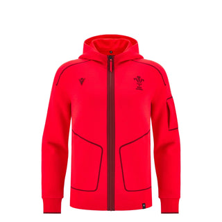 Macron Wales WRU 2025/26 Kids Players Travel Zip Hoody