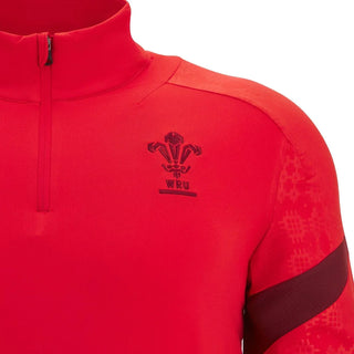 Macron Wales WRU 2025/26 Kids Players Training 1/4 Zip Top