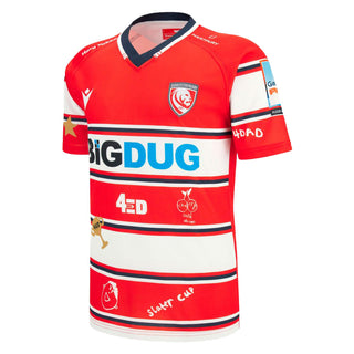 Macron Gloucester Rugby Home 4ED Rugby Shirt