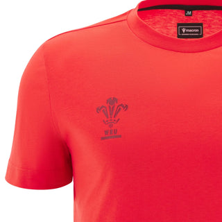 Macron Wales WRU 2025/26 Kids Players Travel T-Shirt